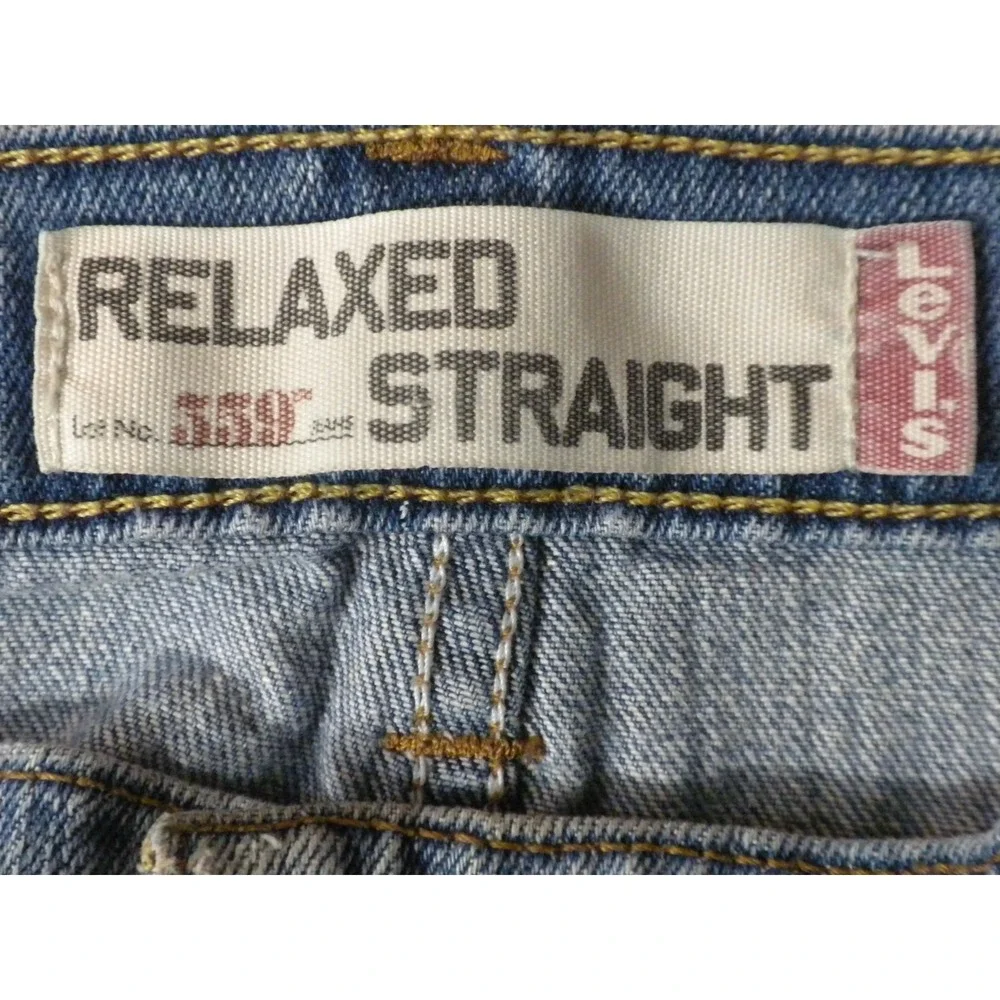 Levi's 559 Jeans‎ Mens 36x34 Blue Denim Relaxed Straight Light Wash Heel Drag